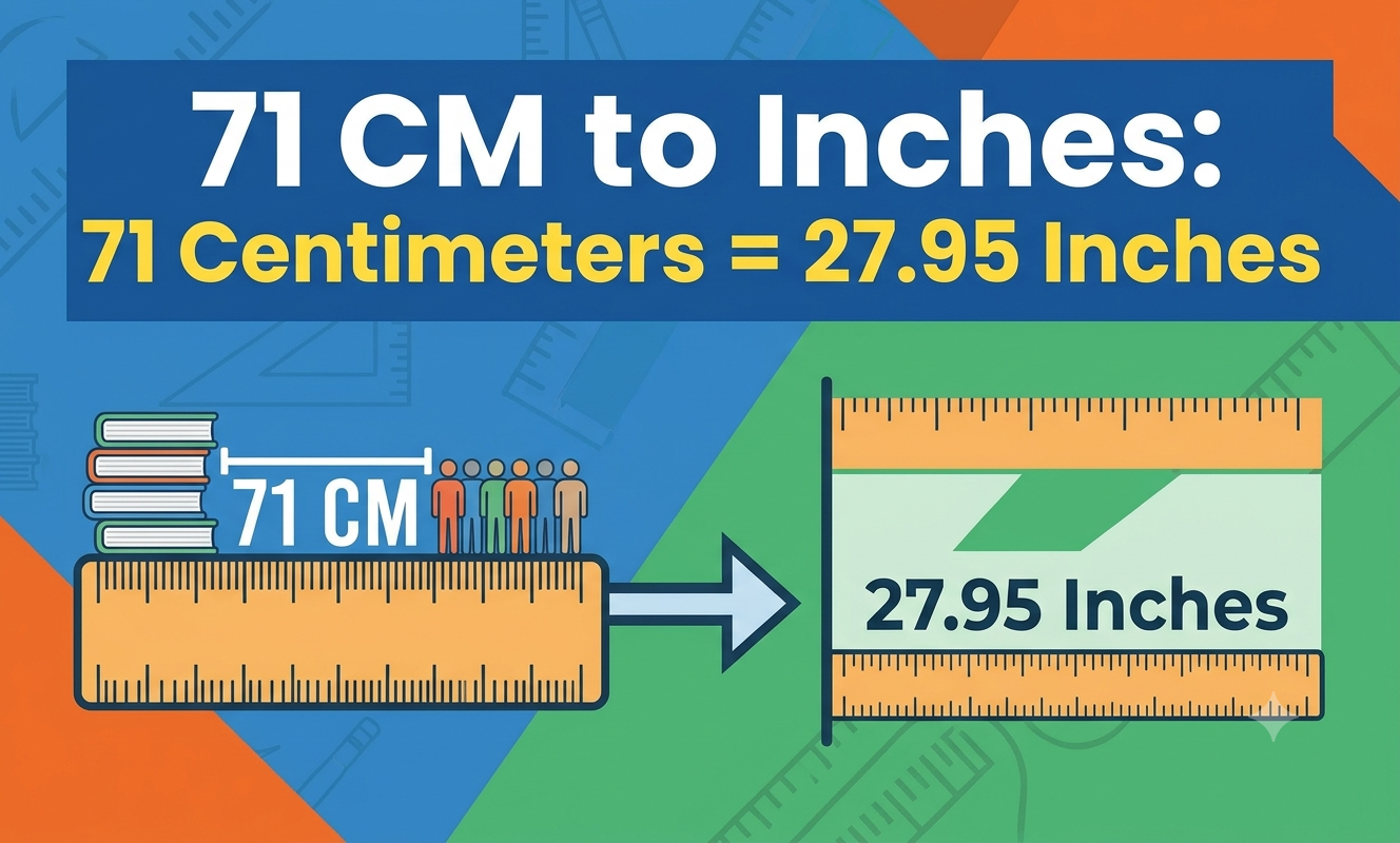 71 cm to inches