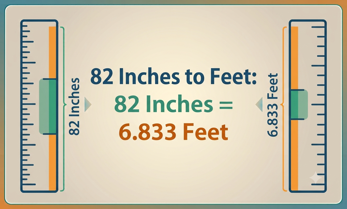 82 inches to feet