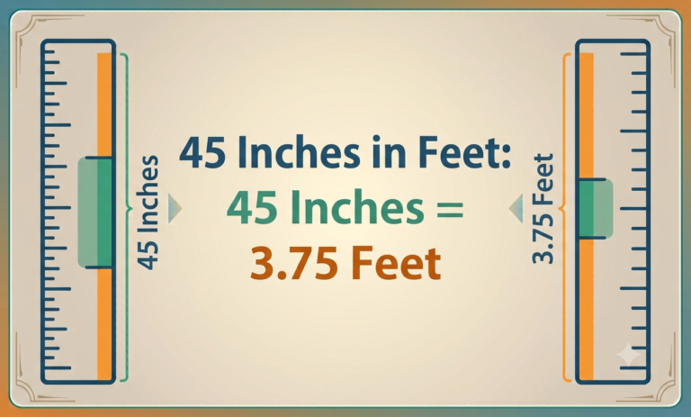 45 inches in feet