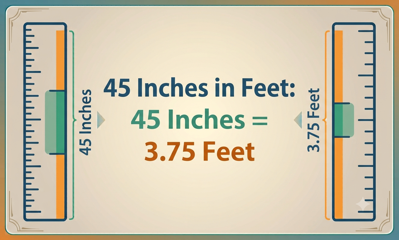 45 inches in feet