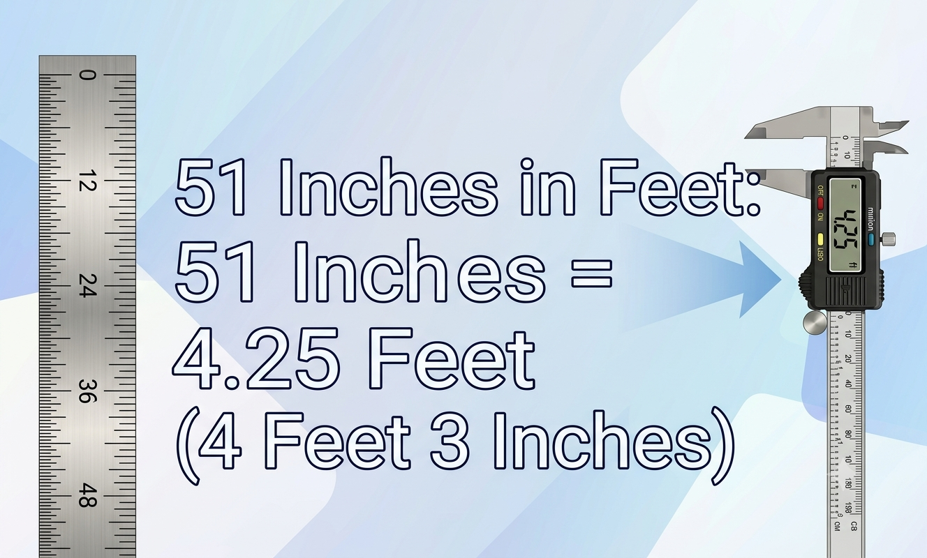 51 inches in feet