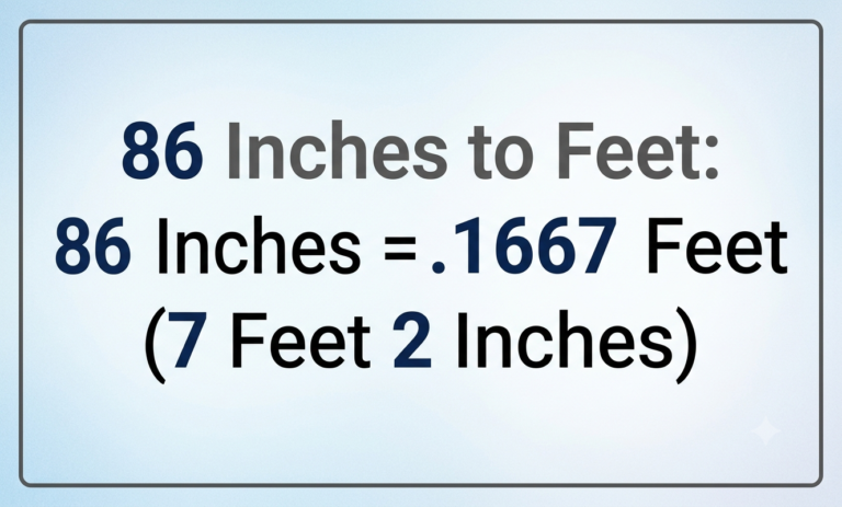 86 inches to feet