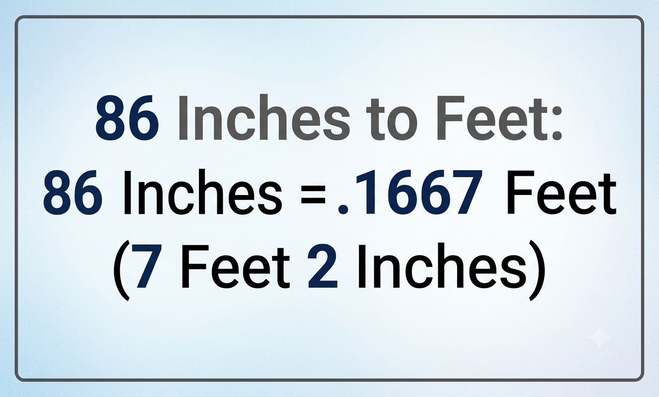86 inches to feet
