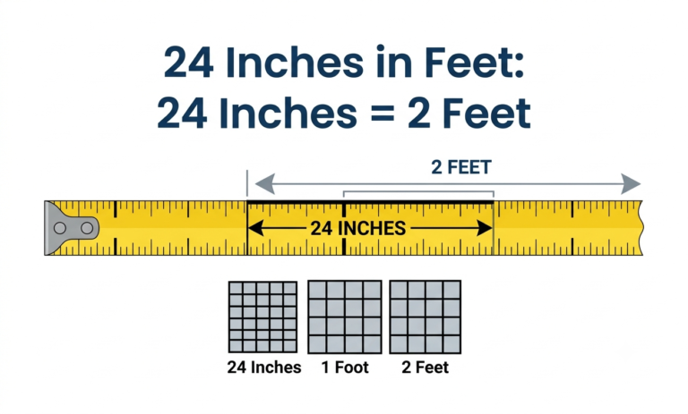 24 inches in feet