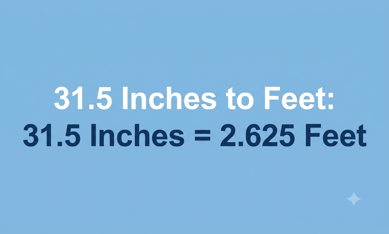 31.5 inches to feet