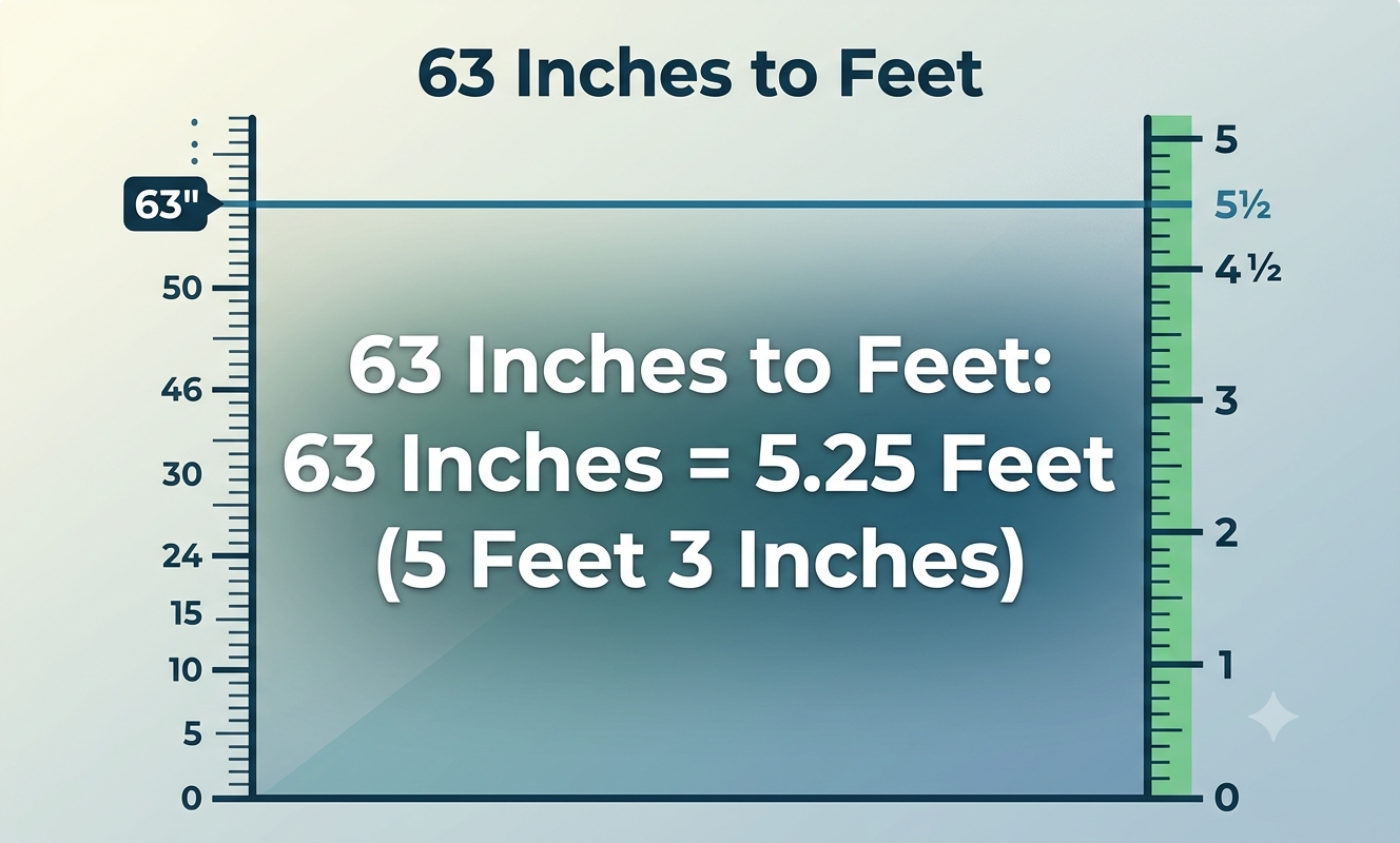 63 inches to feet