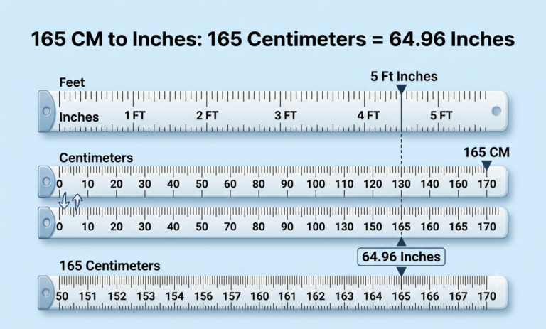 165 cm to inches