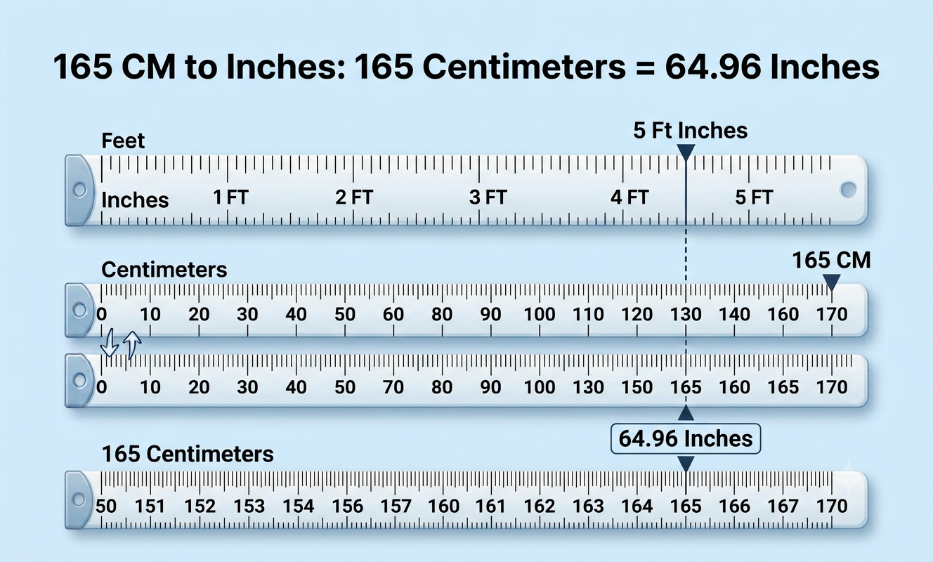 165 cm to inches