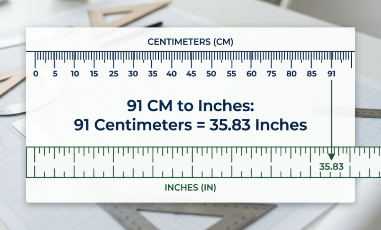91 cm to inches
