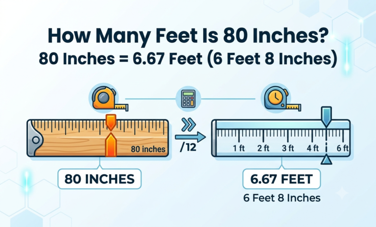 how many feet is 80 inches