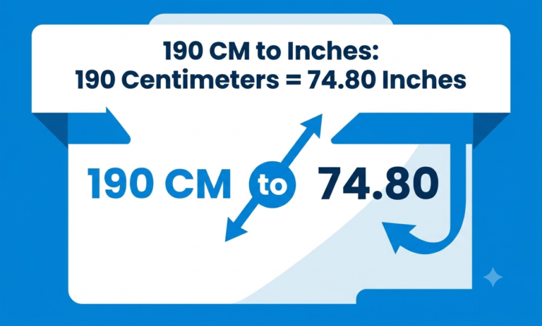 190 cm to inches