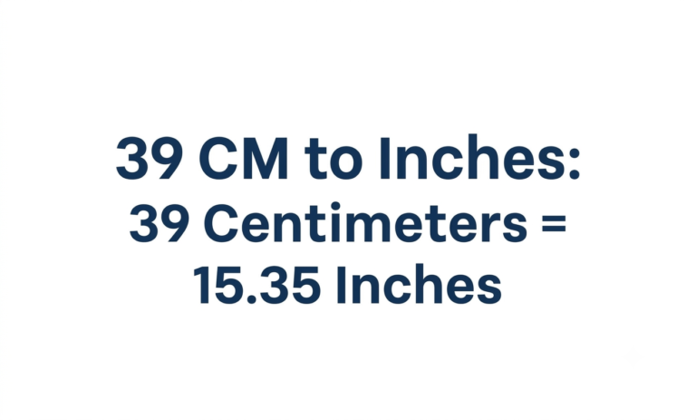39 cm to inches