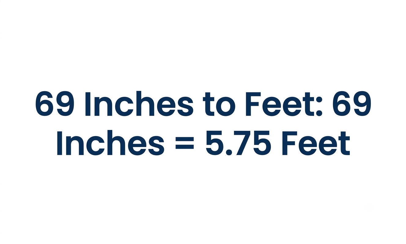 69 inches to feet