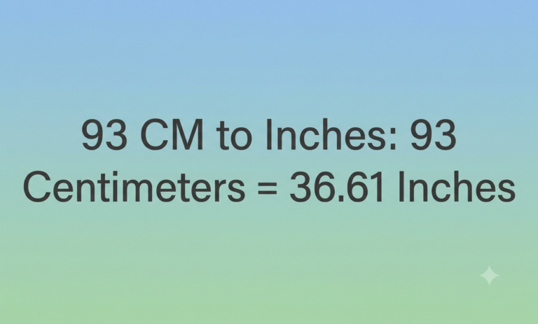 93 cm to inches