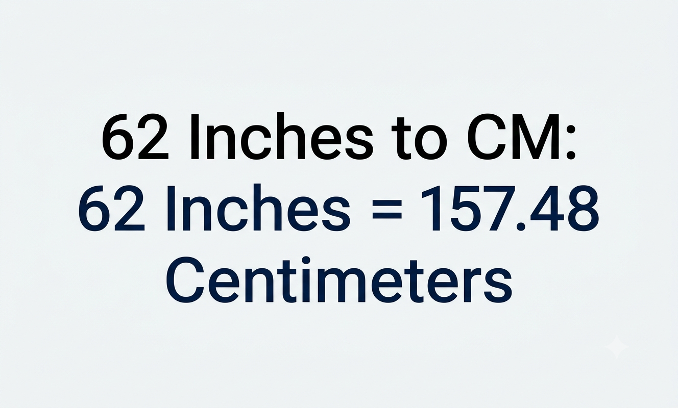 62 inches to cm