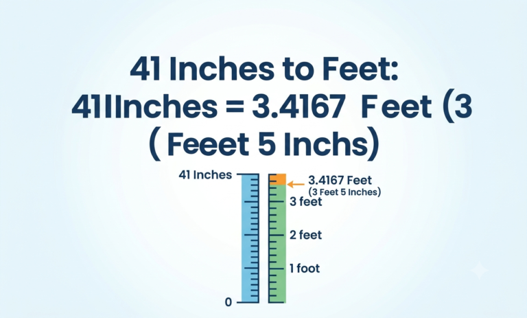 41 inches in feet