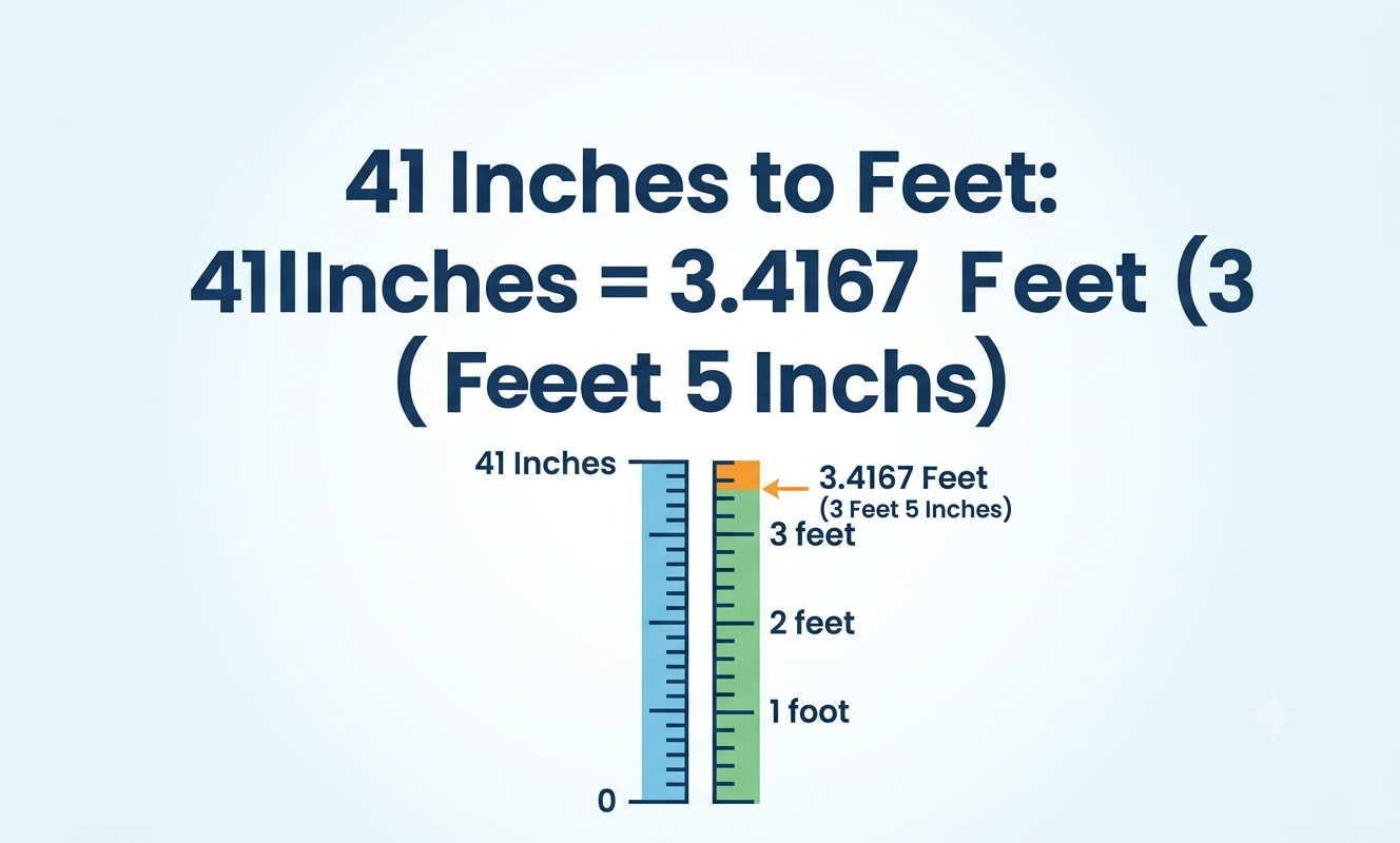 41 inches in feet