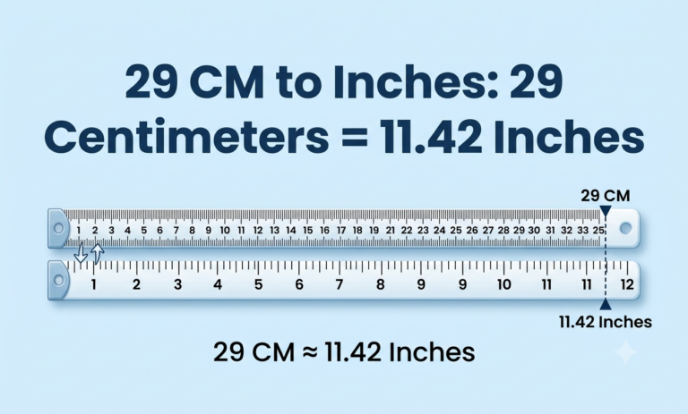 29 cm to inches