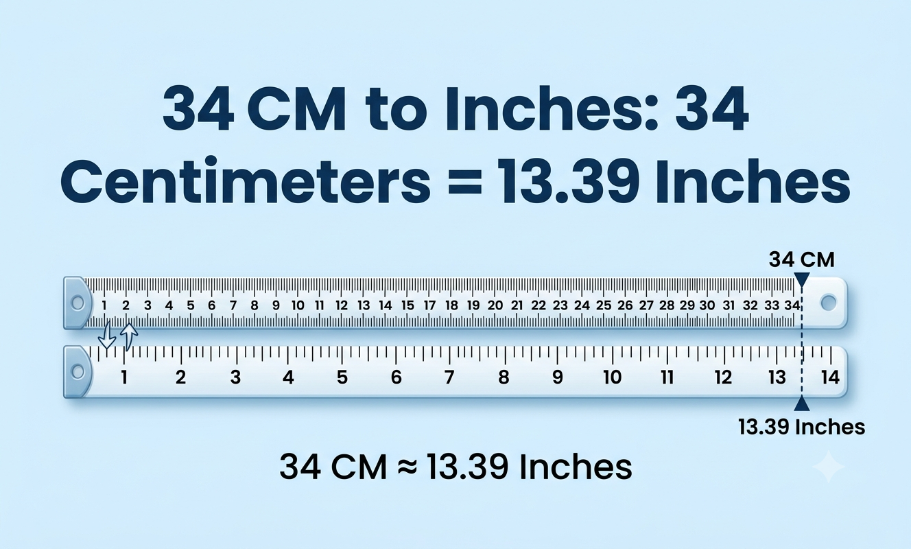34 cm to inches