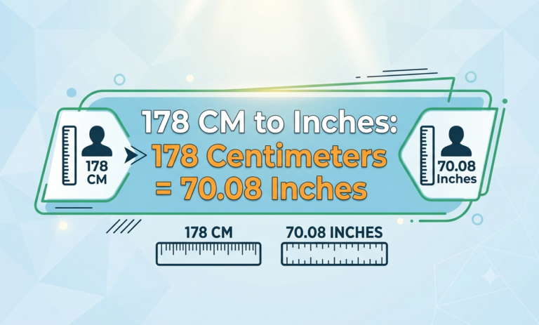 178 cm to inches