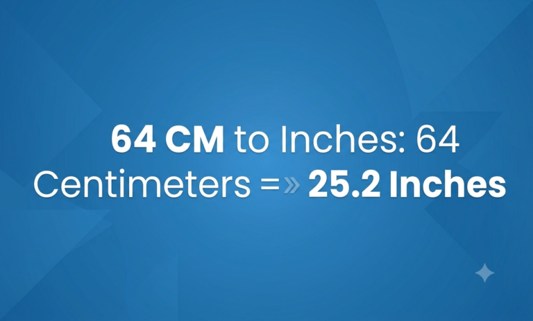 64 cm to inches