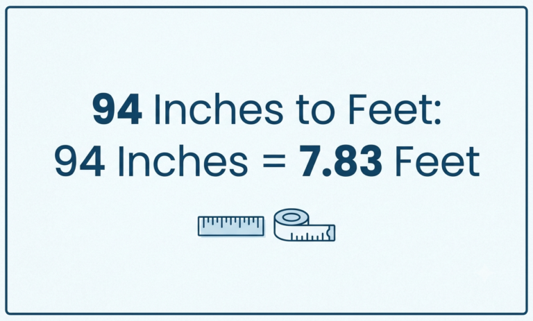 94 inches in feet