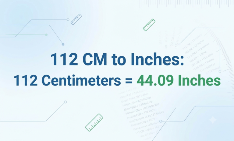 112 cm to inches
