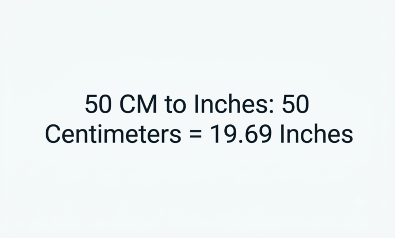 how many inches is 50 cm