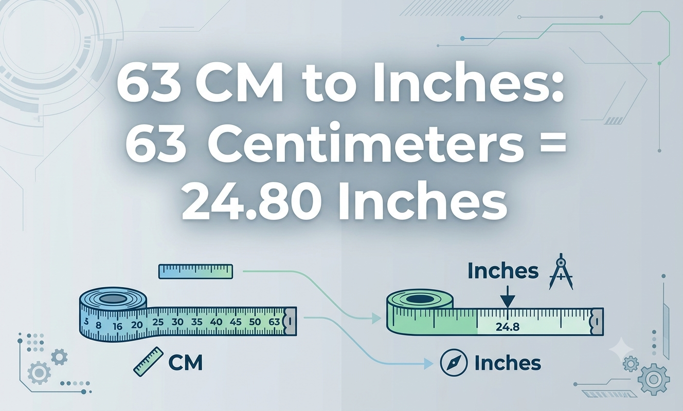 63 cm to inches