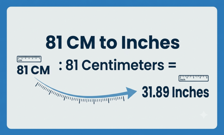 81 cm to inches