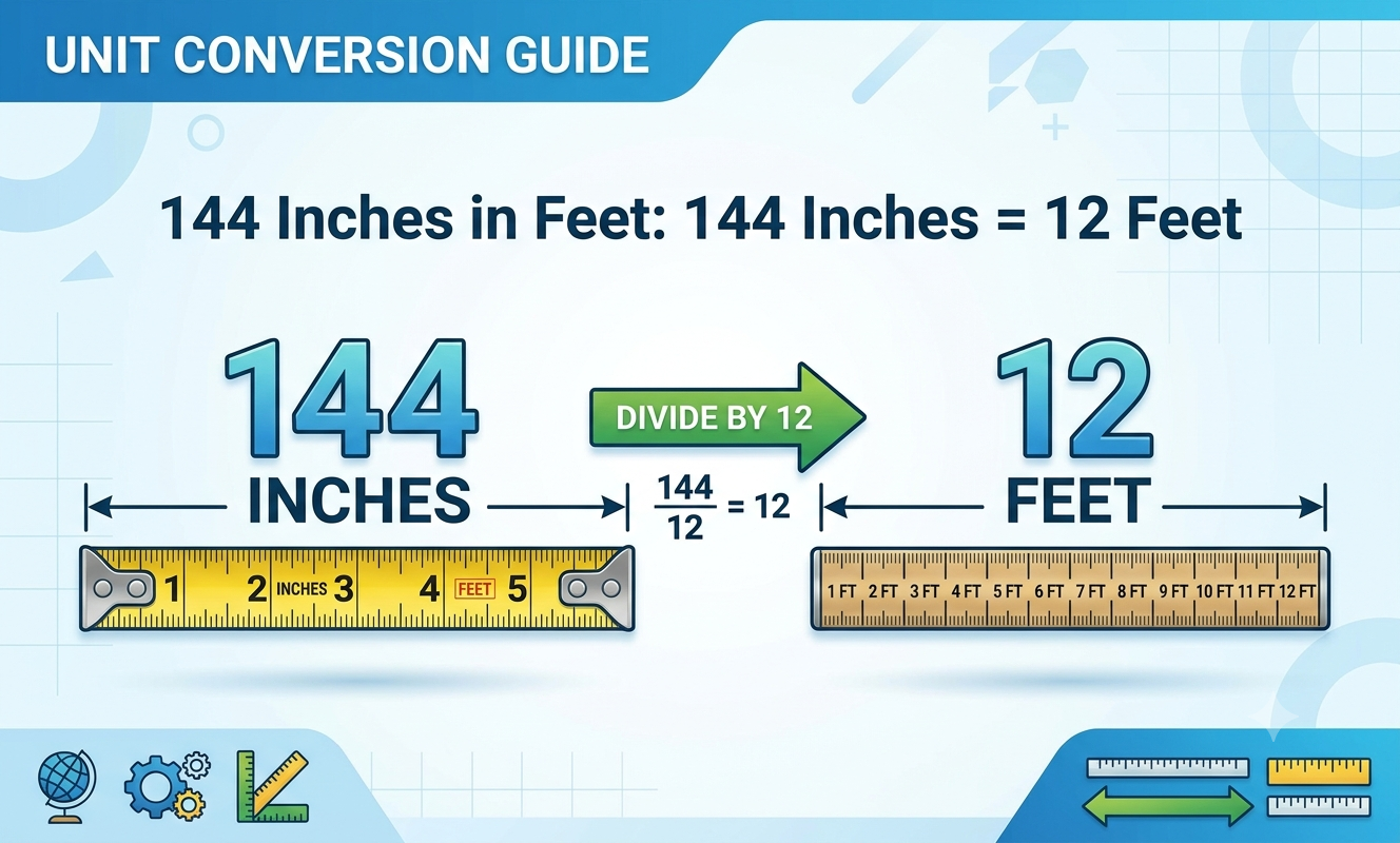 144 inches in feet