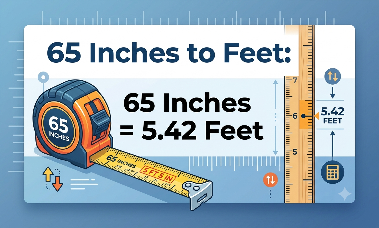 65 inches to feet