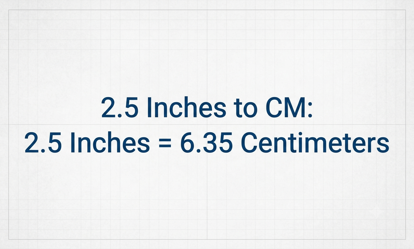 2.5 inches to cm