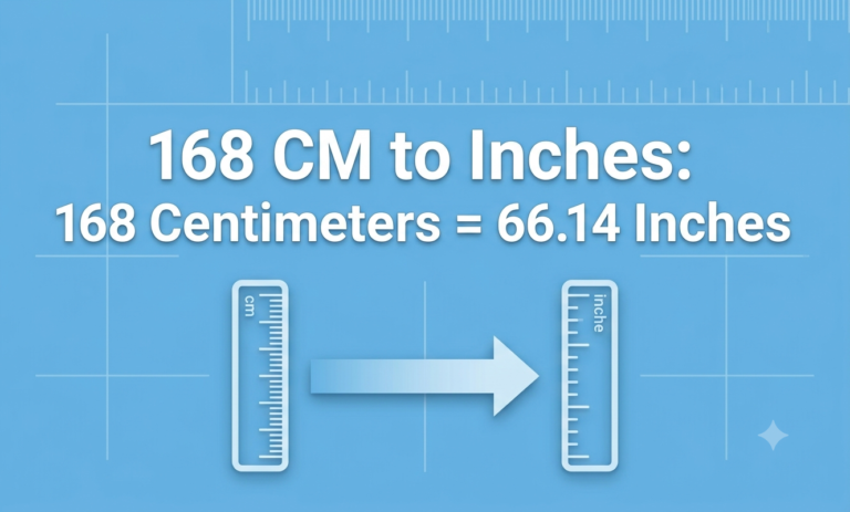 168 cm to inches