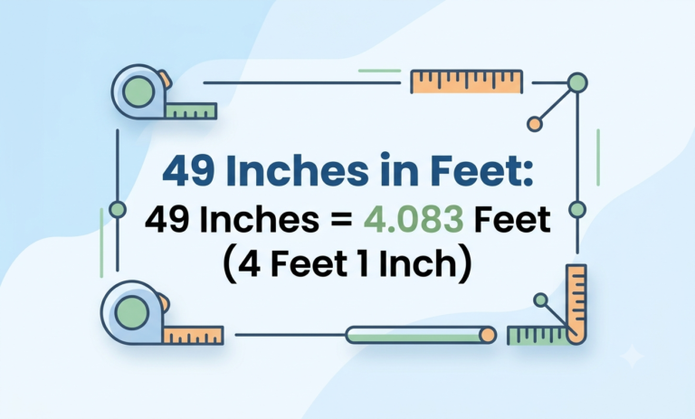 49 inches in feet