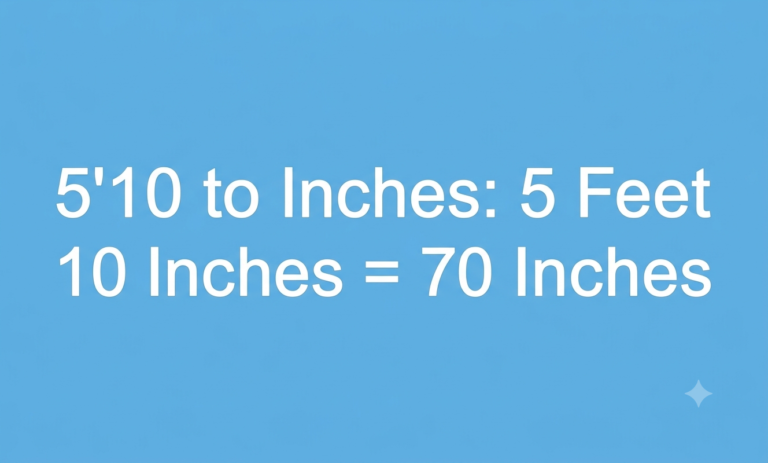 how many inches is 5'10