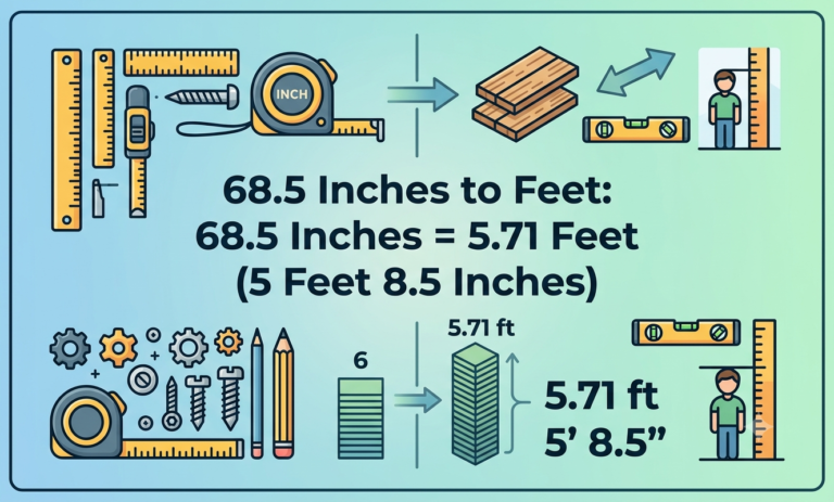 68.5 inches to feet