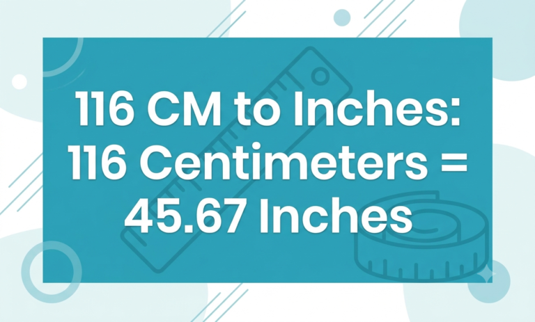 116 cm to inches