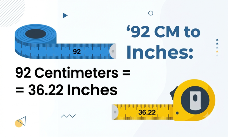 92 cm to inches