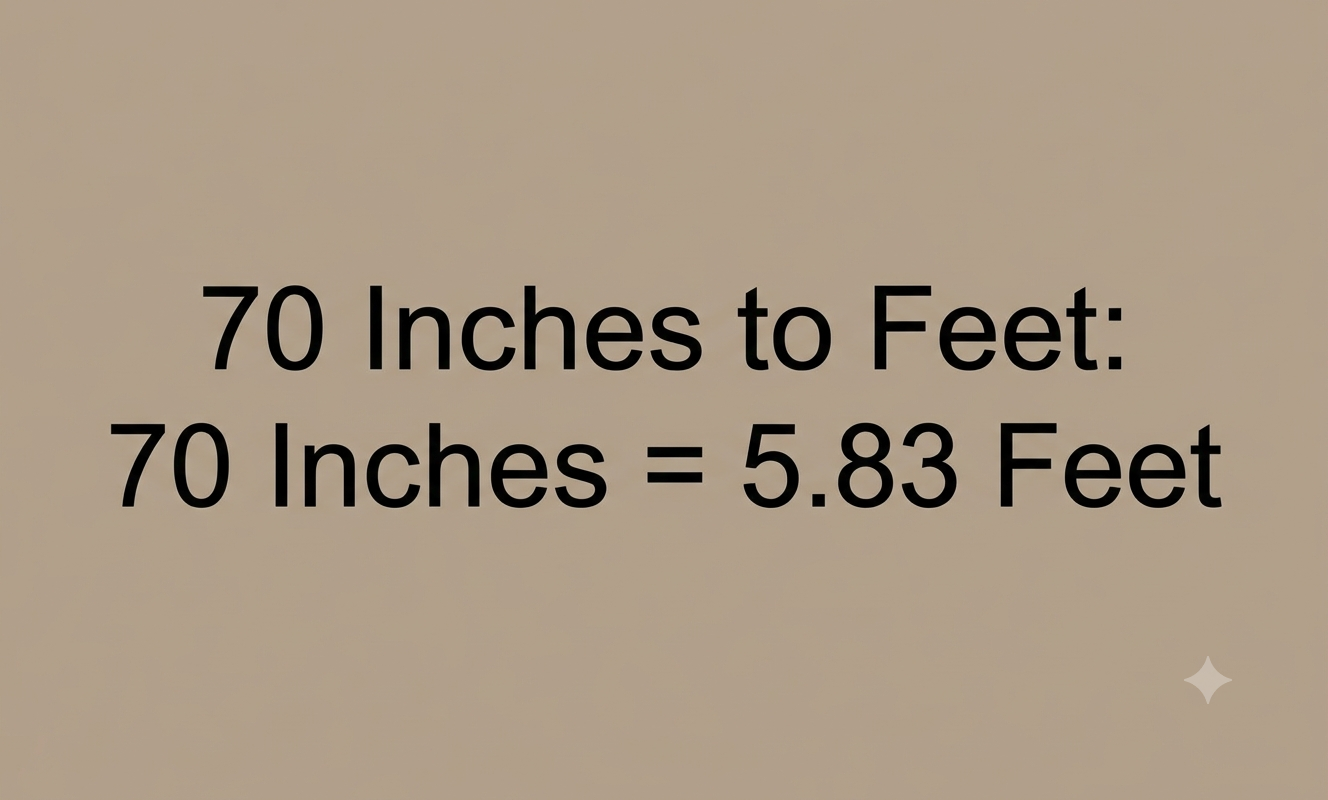 70 inches to feet