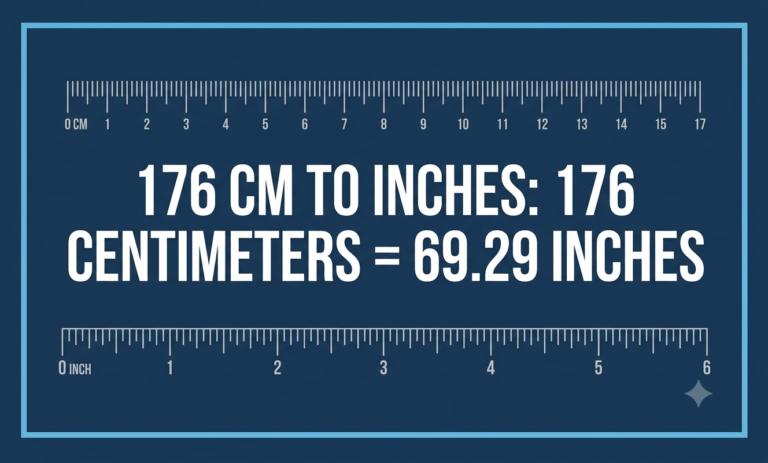 176 cm to inches