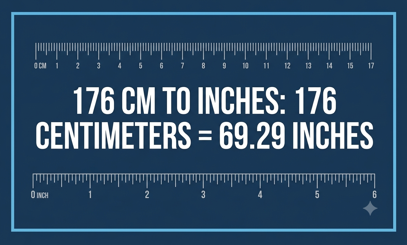 176 cm to inches