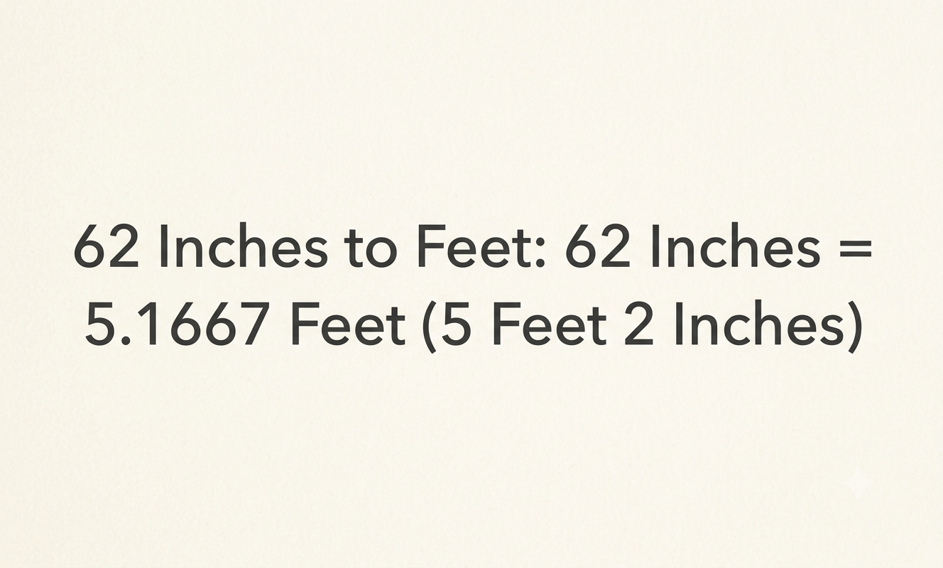 how tall is 62 inches in feet