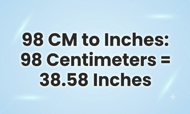 98 cm to inches