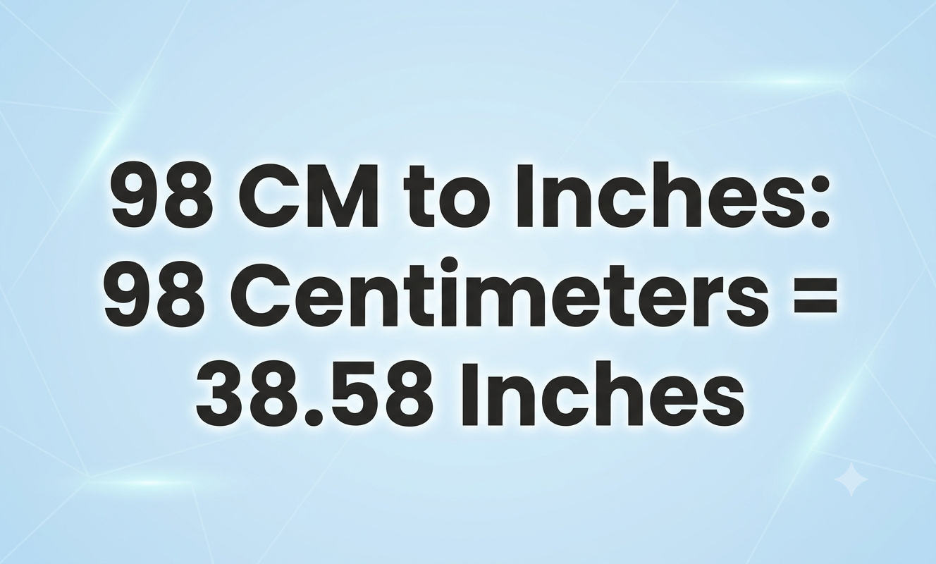 98 cm to inches