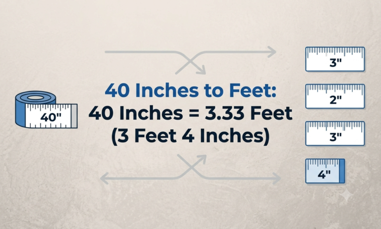 40 inches to feet