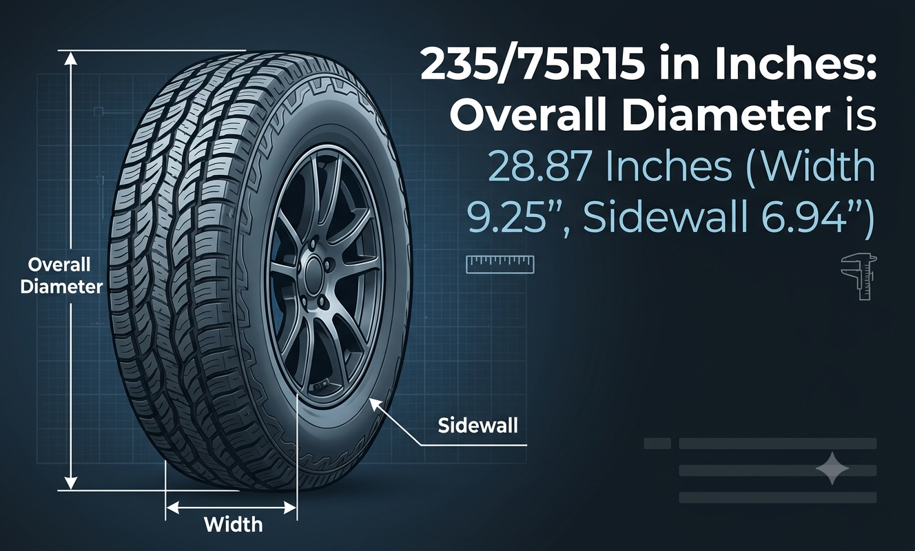 235/75r15 in inches