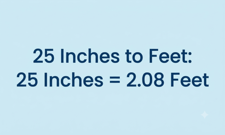 25 inches to feet