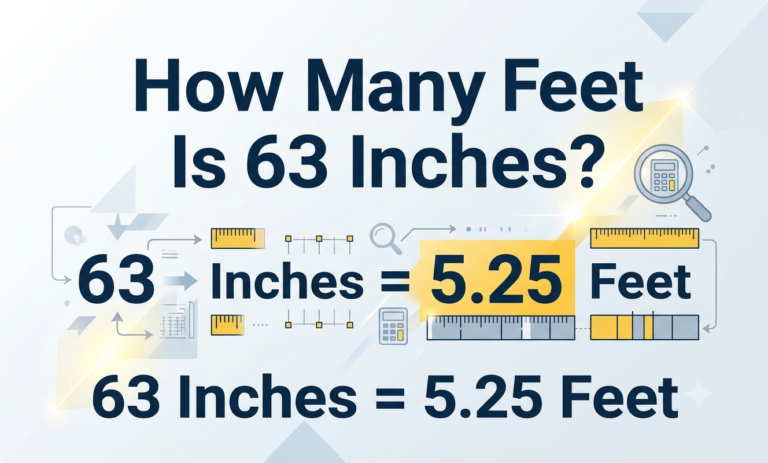 how many feet is 63 inches