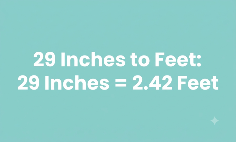 29 inches to feet